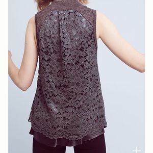 Anthropologie mock turtleneck with lace - NWOT!